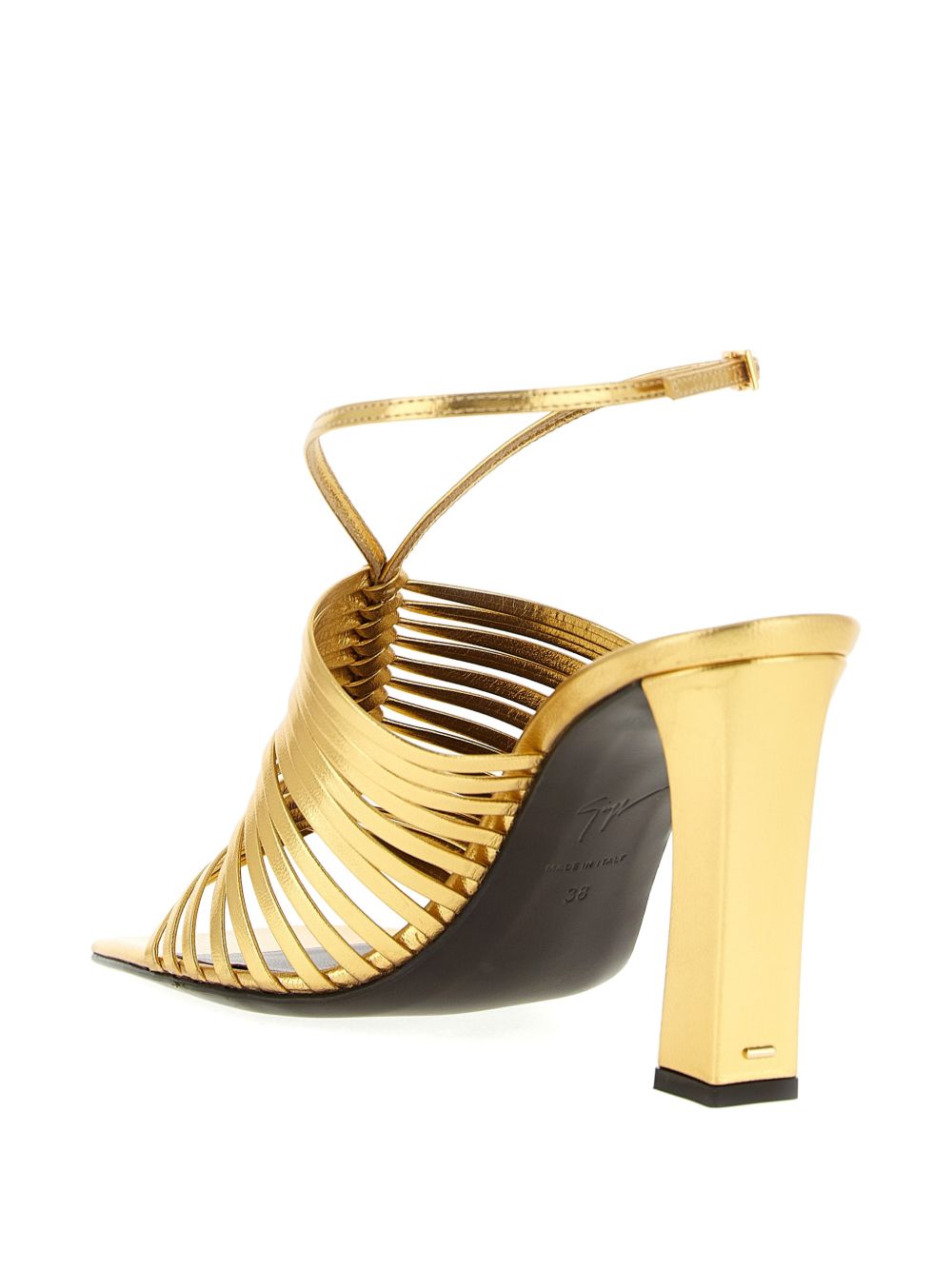 Giuseppe Zanotti Savoia metallic leather sandal.