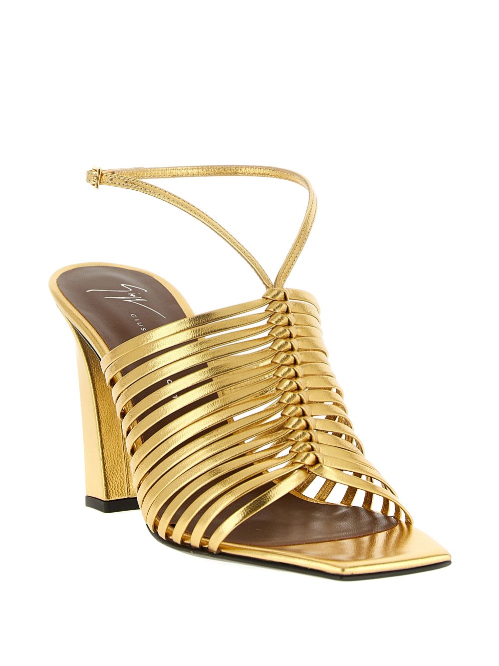 Giuseppe Zanotti Savoia metallic leather sandal.