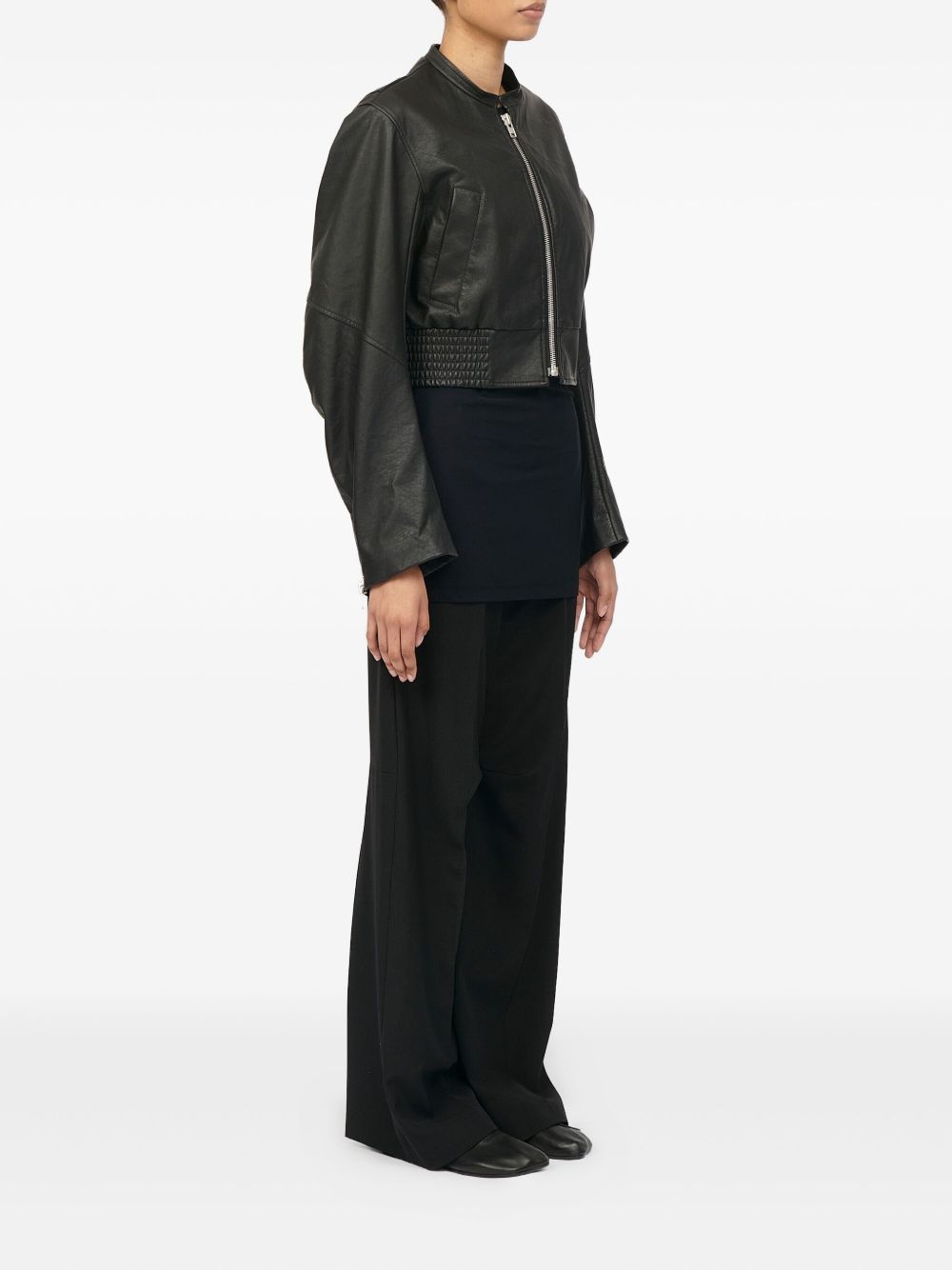 MM6 Maison Margiela Leather effect bomber jacket