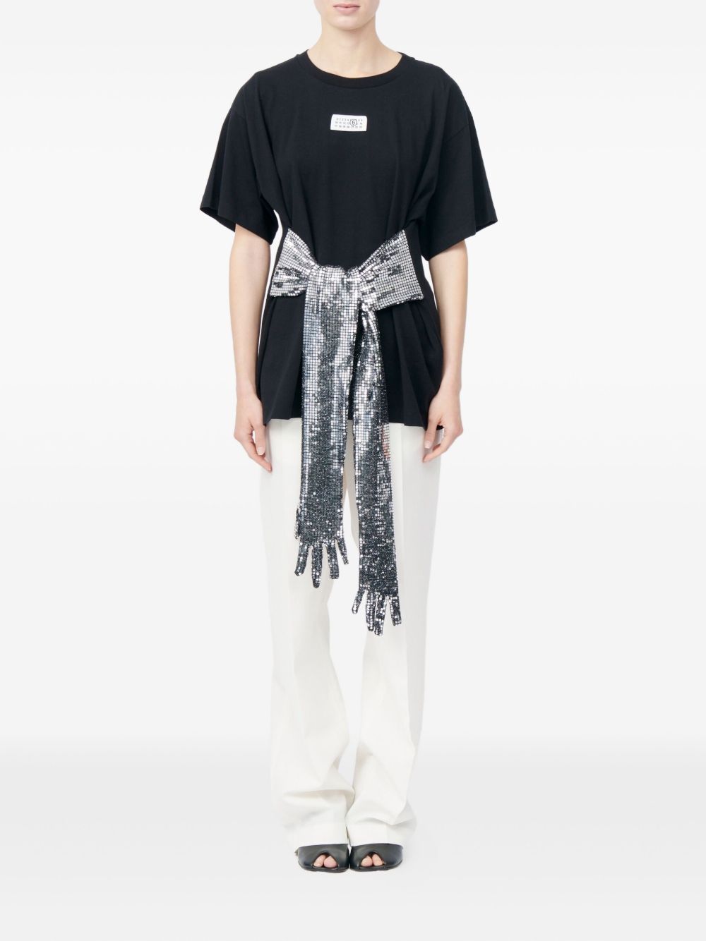 MM6 Maison Margiela Gloves-detail cotton t-shirt