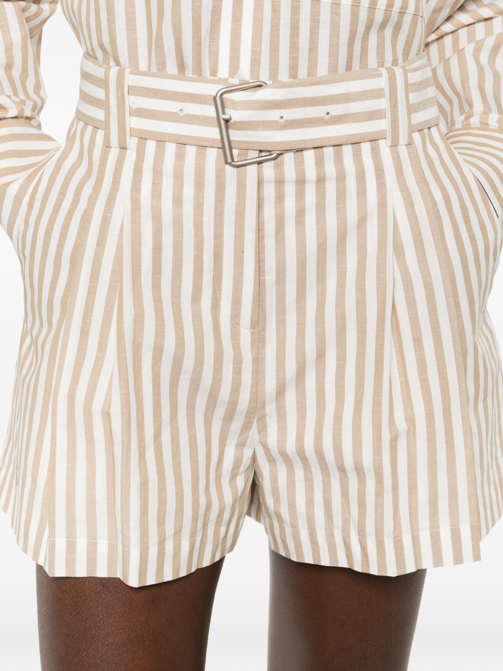 Iro Anemone striped cotton shorts
