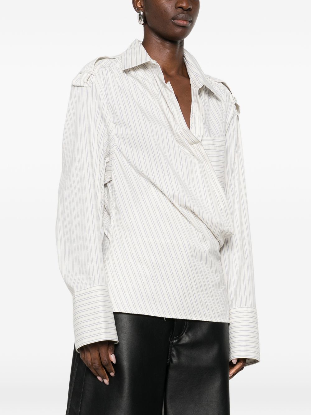 Iro Lace striped cotton shirt