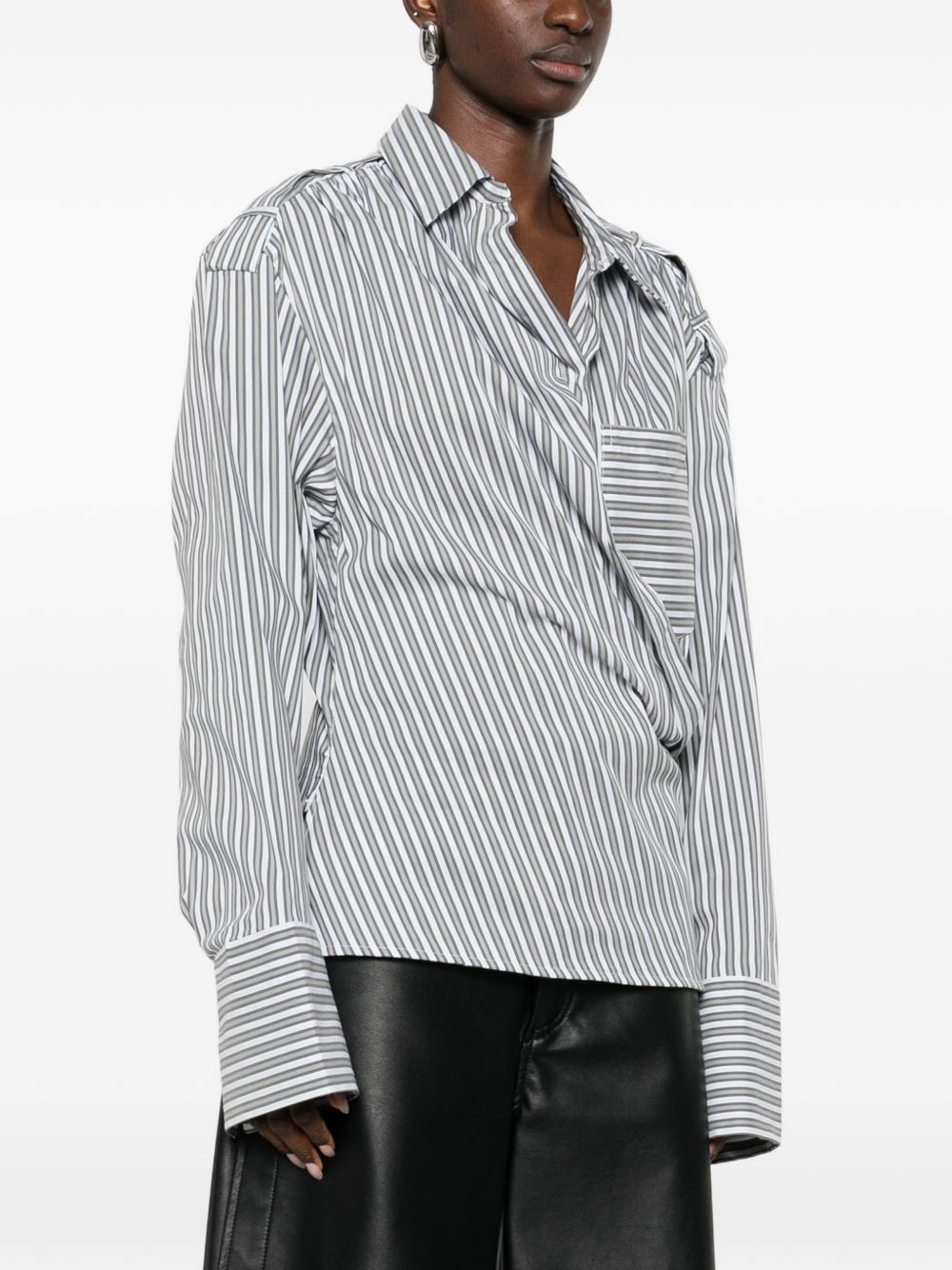 Iro Lace striped cotton shirt