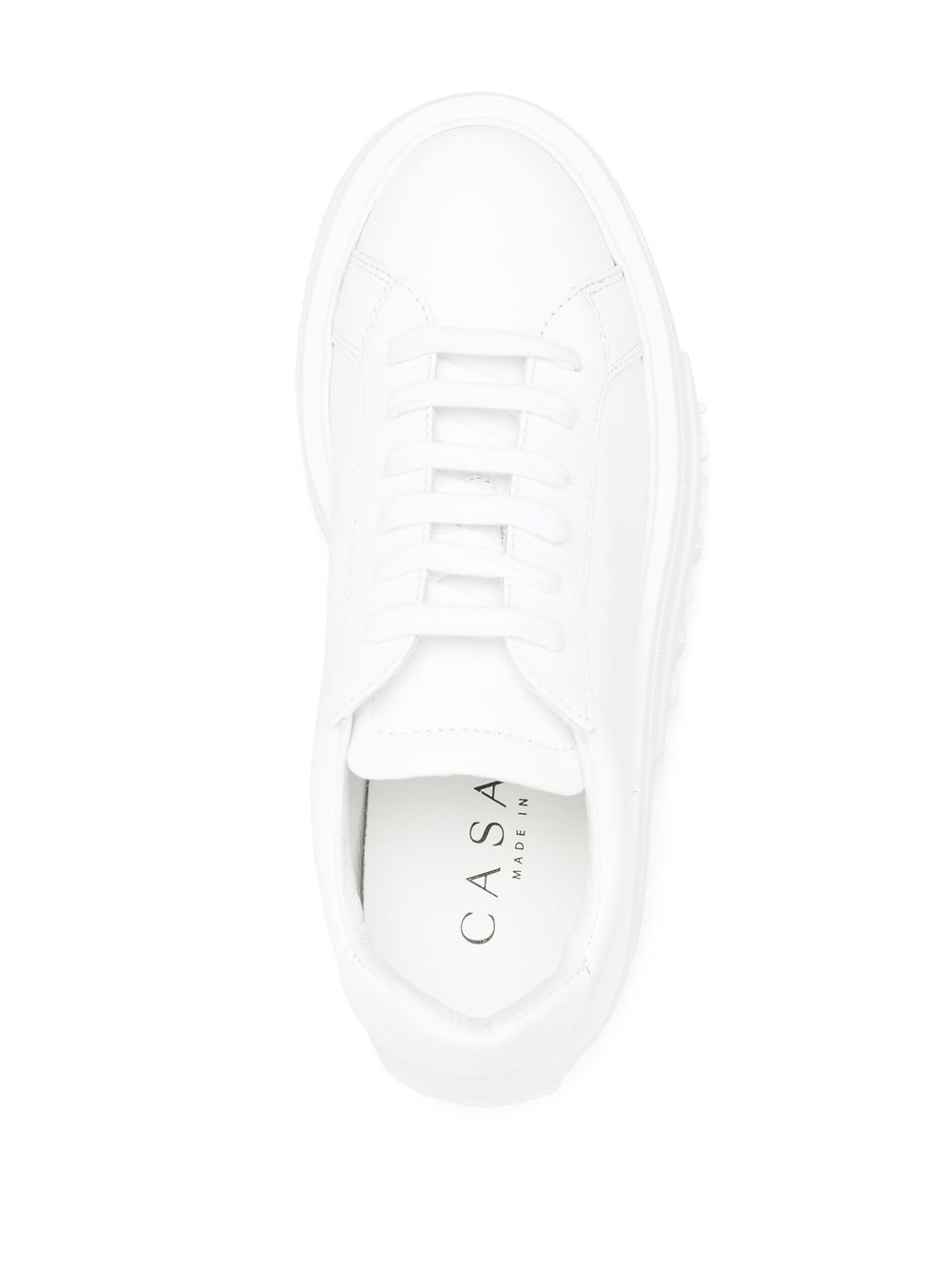 Casadei Nexus white leather platform sneakers.