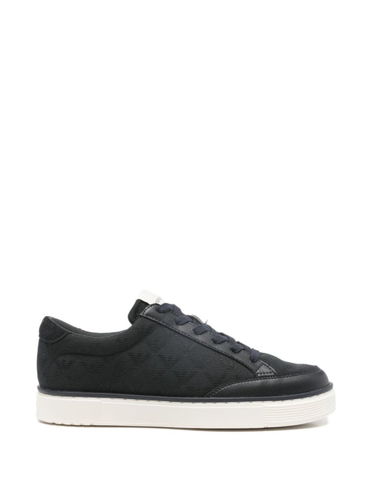 Emporio Armani Jacquard sneakers with an all-over eagle