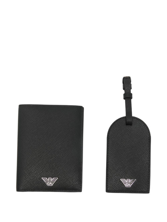 Emporio Armani Asv Gift Box With Regenerated Saffiano Passport Holder And Tag