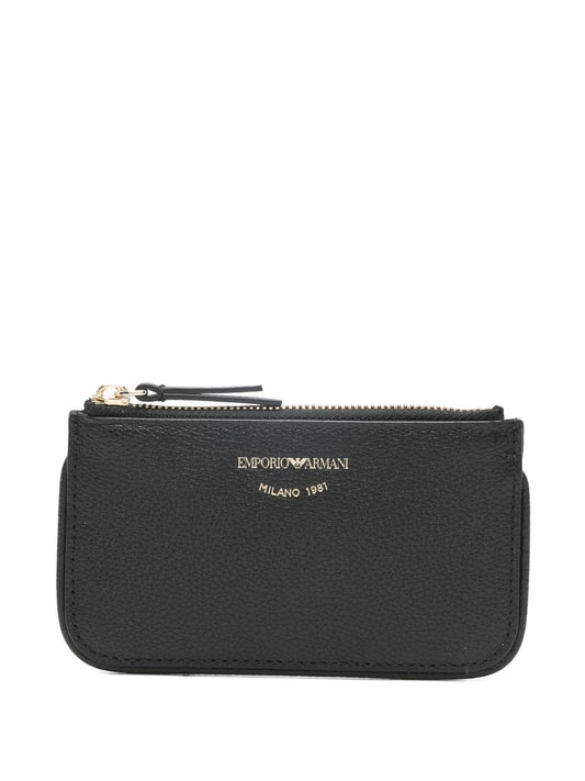 Emporio Armani Myea Deer-Print Card Holder With Zip