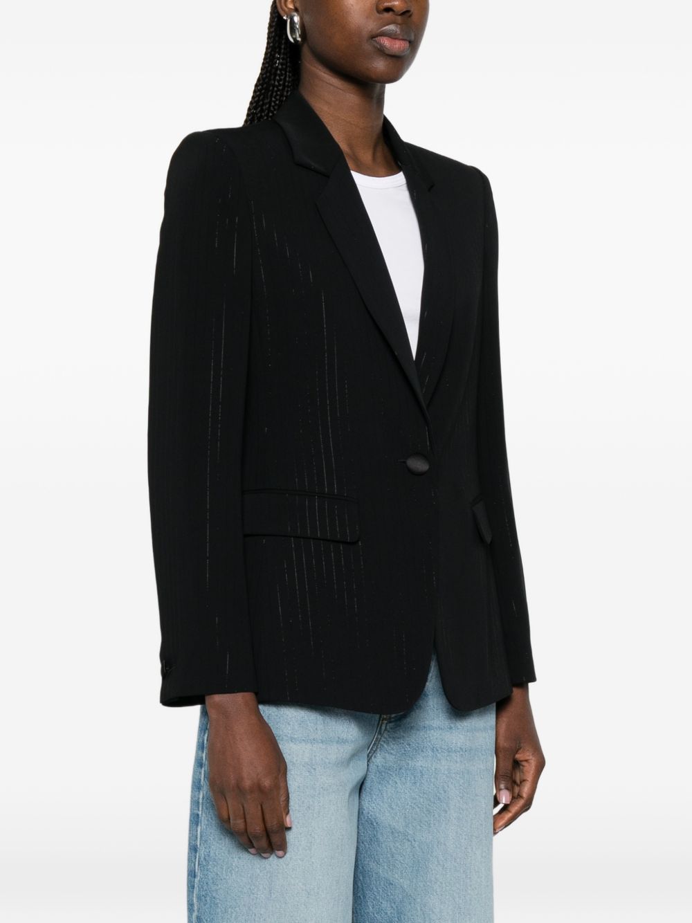 Emporio Armani Pinstripe single-breasted blazer jacket