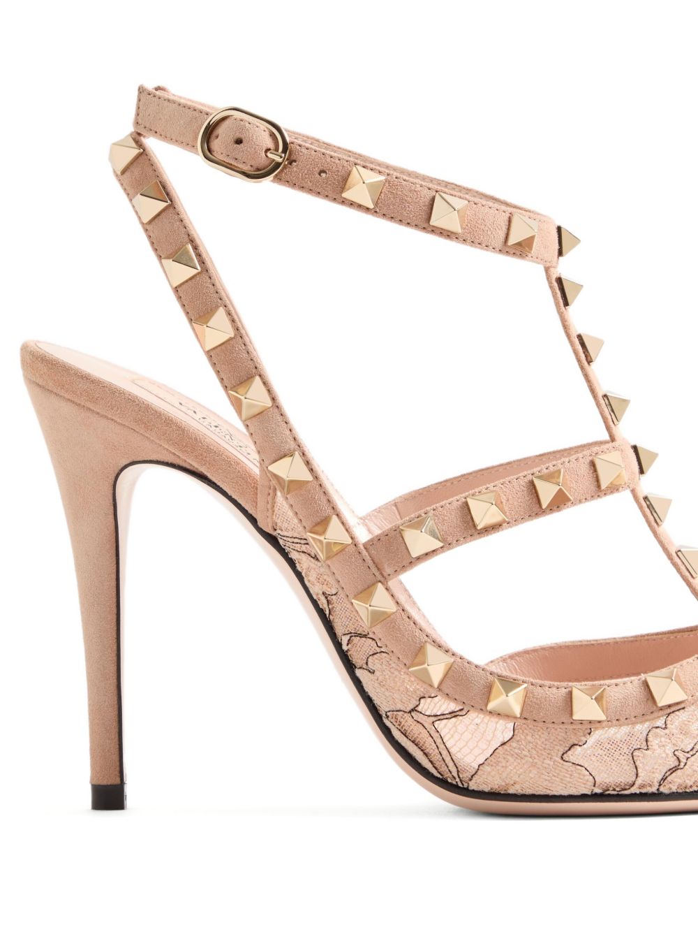 Valentino Garavani Rockstud Lace Pump With Straps 100Mm