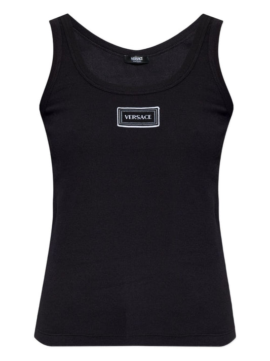 Versace Logo cotton tank top