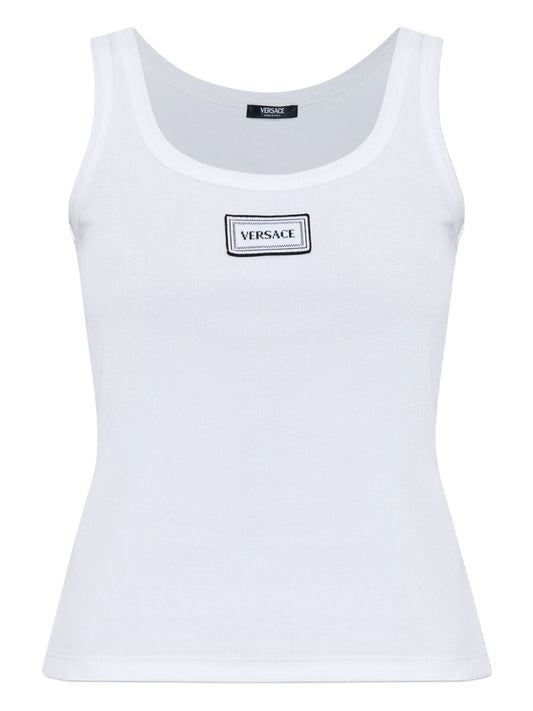 Versace Logo cotton tank top