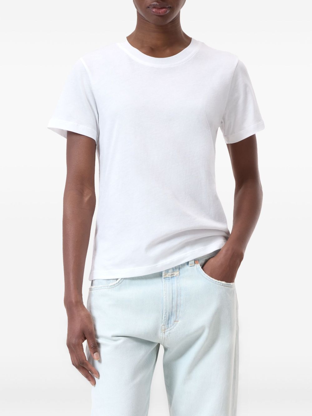 Closed Whitecrew neckshort sleevesstraight hem Cotton t-shirt