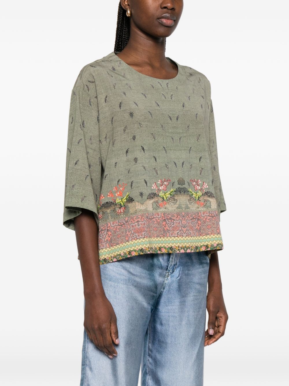 Pierre Louis Mascia Printed silk blouse
