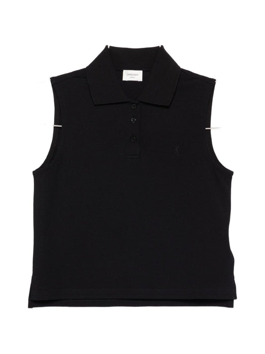 Saint Laurent Cotton sleeveless polo shirt