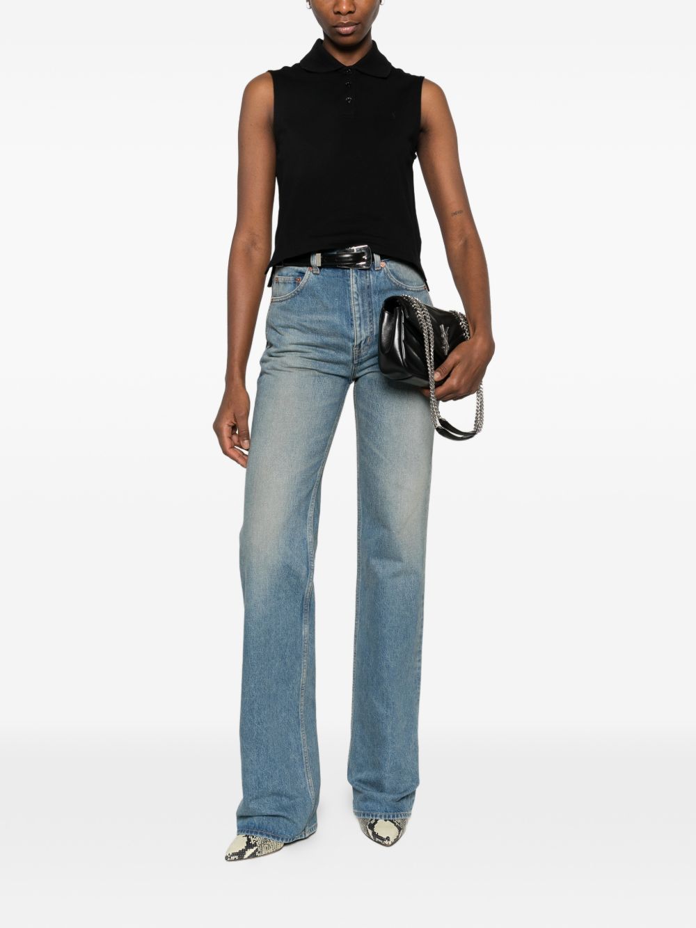 Saint Laurent Cotton sleeveless polo shirt