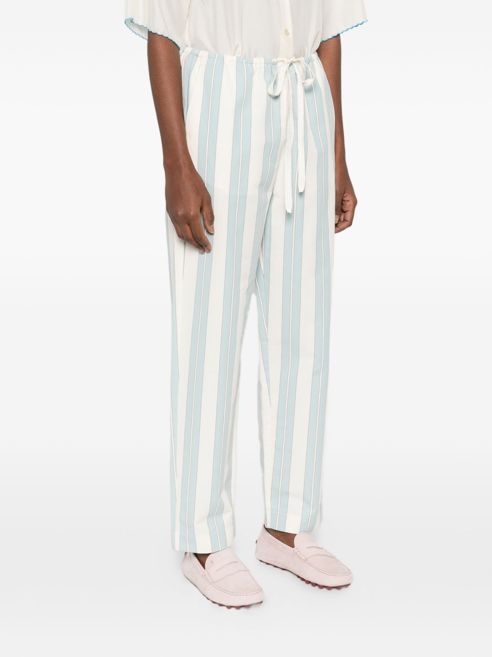 Forte Forte Striped drawstring trousers