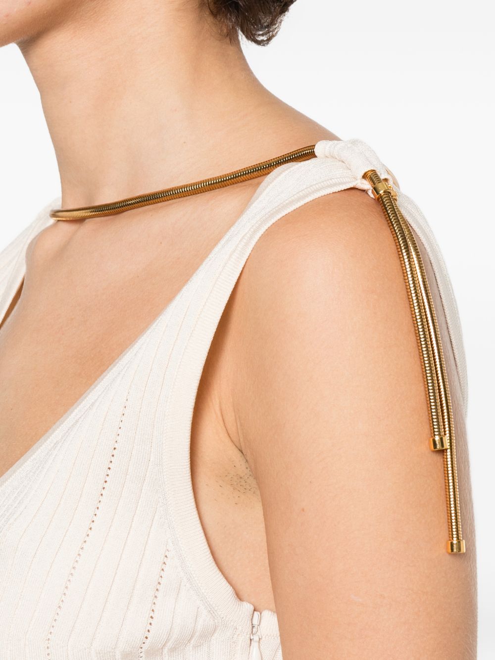 Elisabetta Franchi V-neck sleeveless A-line skirt Knitted midi dress