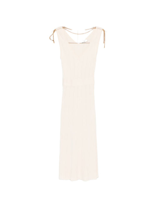 Elisabetta Franchi V-neck sleeveless A-line skirt Knitted midi dress