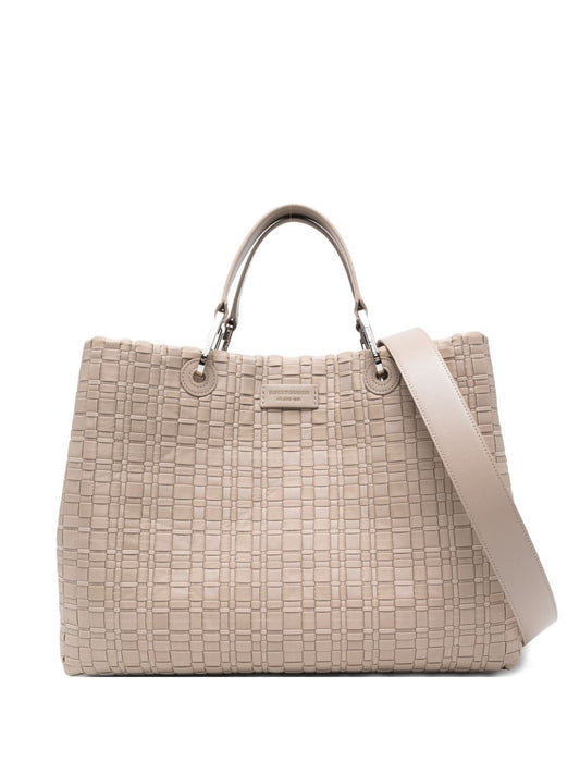 Emporio Armani Myea Medium Shopper Bag In Woven Nylon