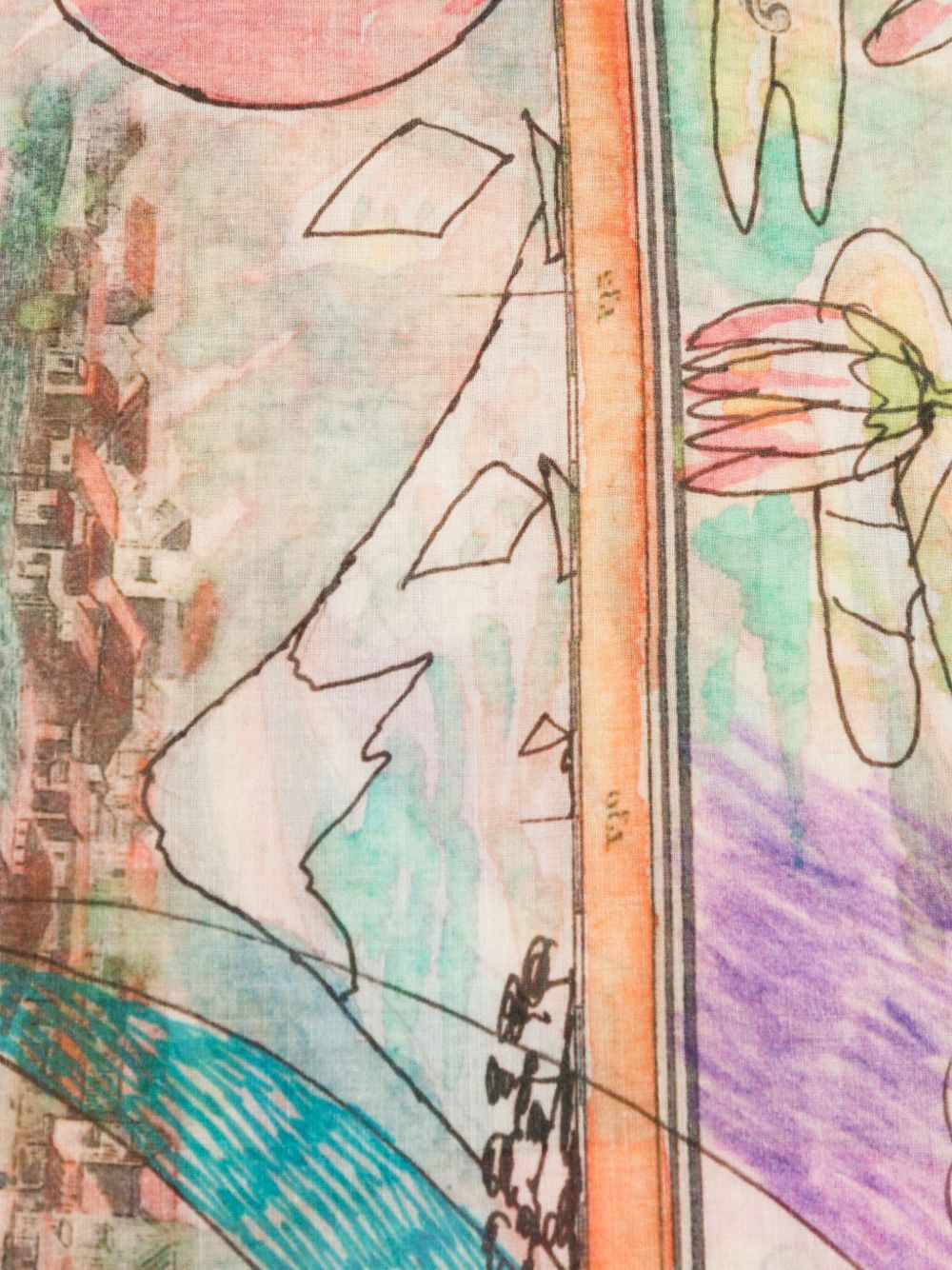 Faliero Sarti Japan Printed Stole In Collaboration With Paolo Fiumi
