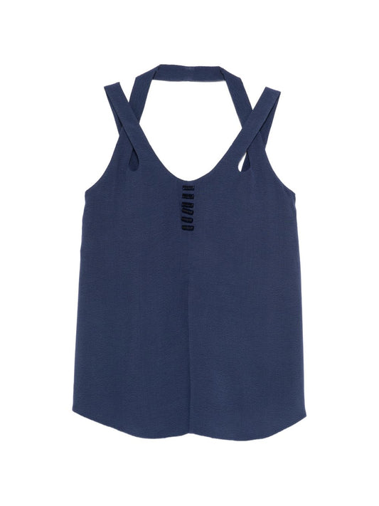 Emporio Armani V-neck button detail Sleeveless top