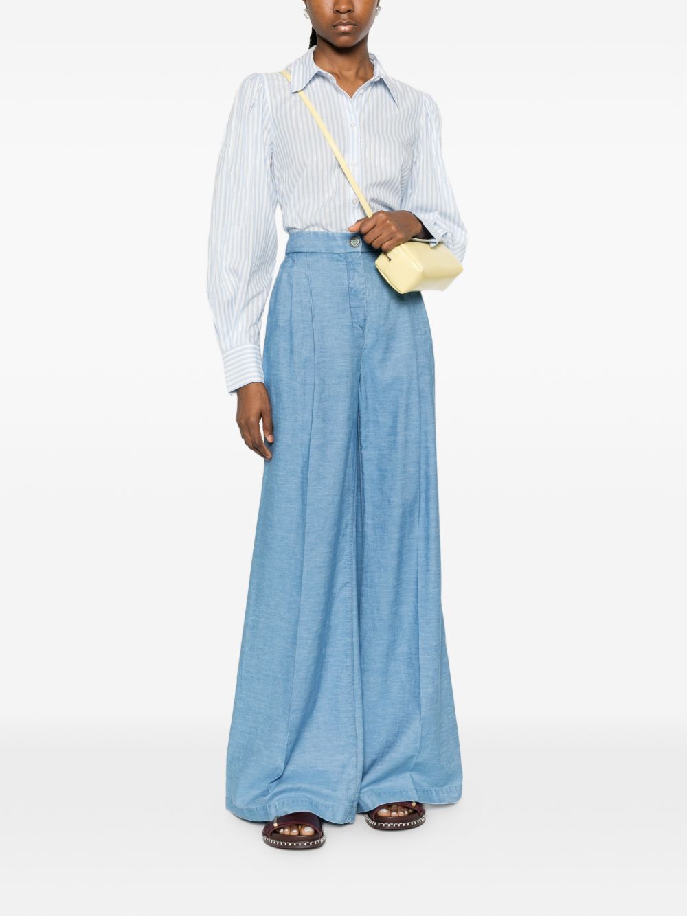 Via Masini 80 Cotton flared trousers