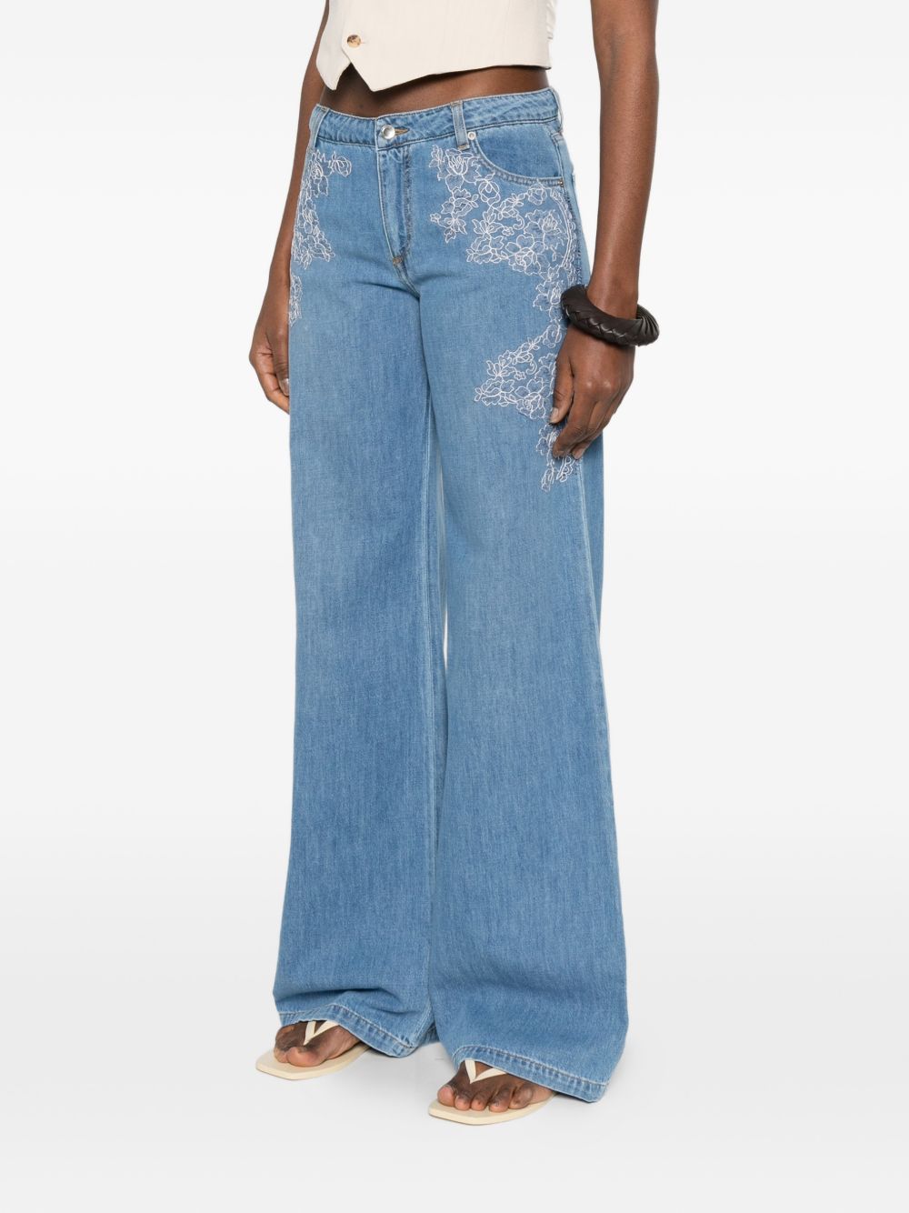 Ermanno Firenze Embroidered denim jeans