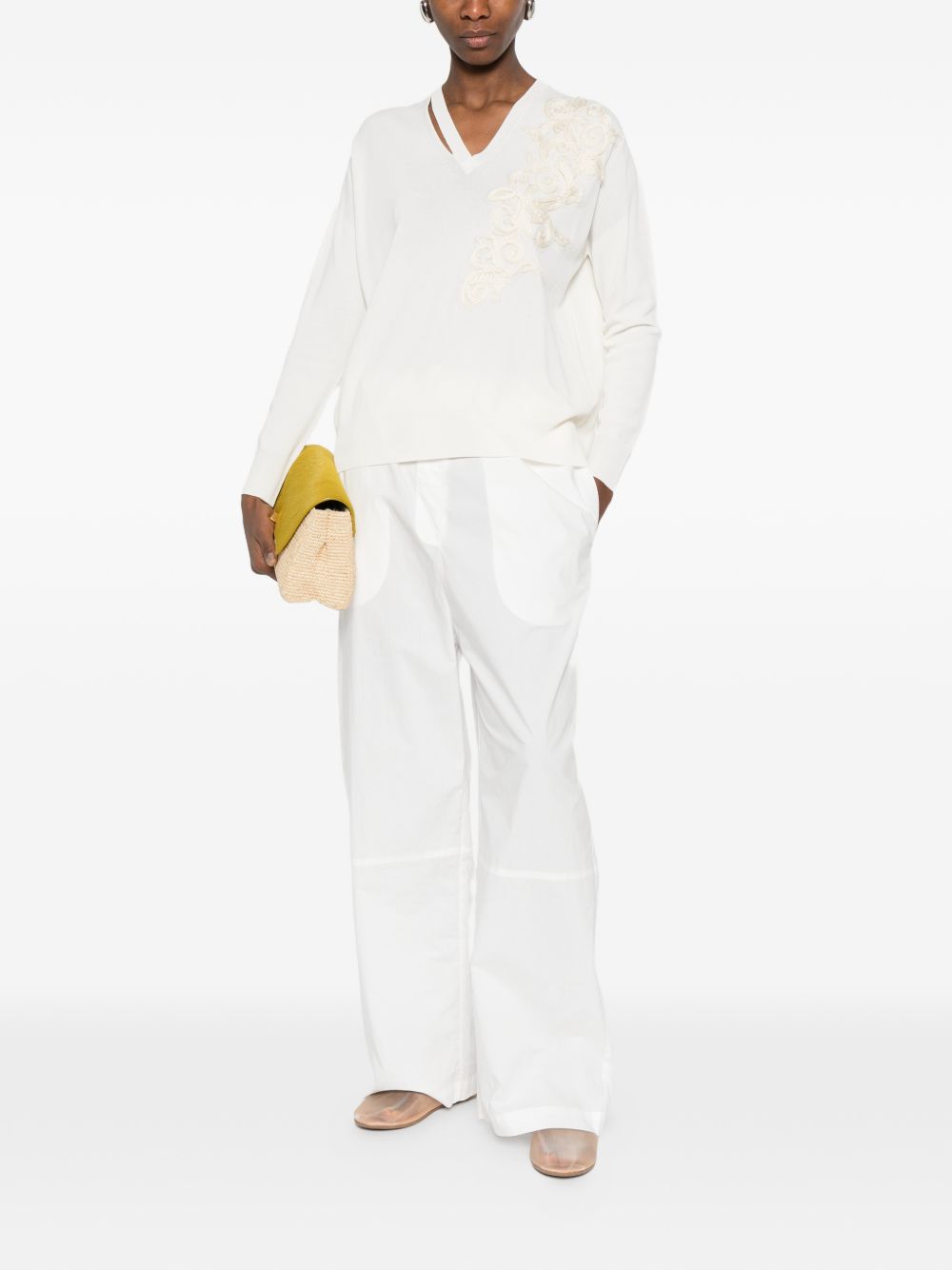 Ermanno Firenze Embroidered cotton sweater
