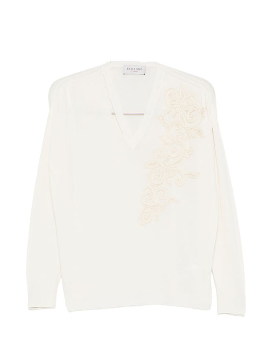 Ermanno Firenze Embroidered cotton sweater