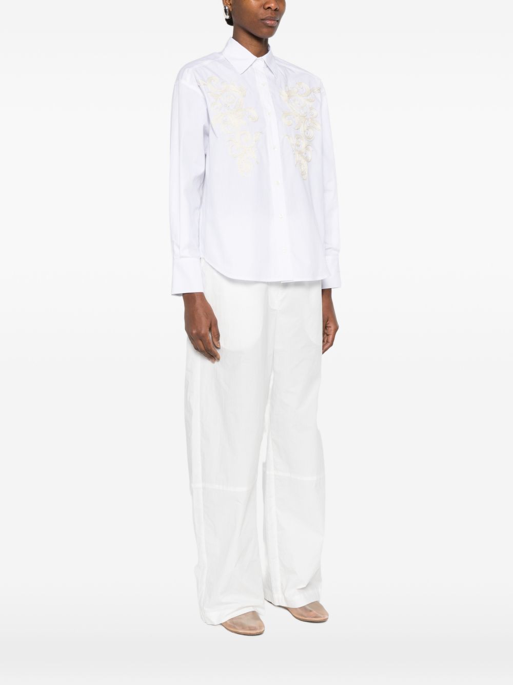 Ermanno Firenze Embroidered cotton shirt