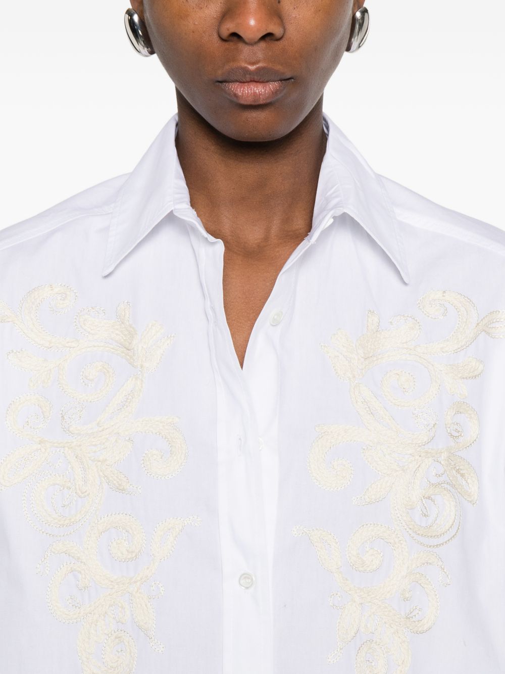 Ermanno Firenze Embroidered cotton shirt