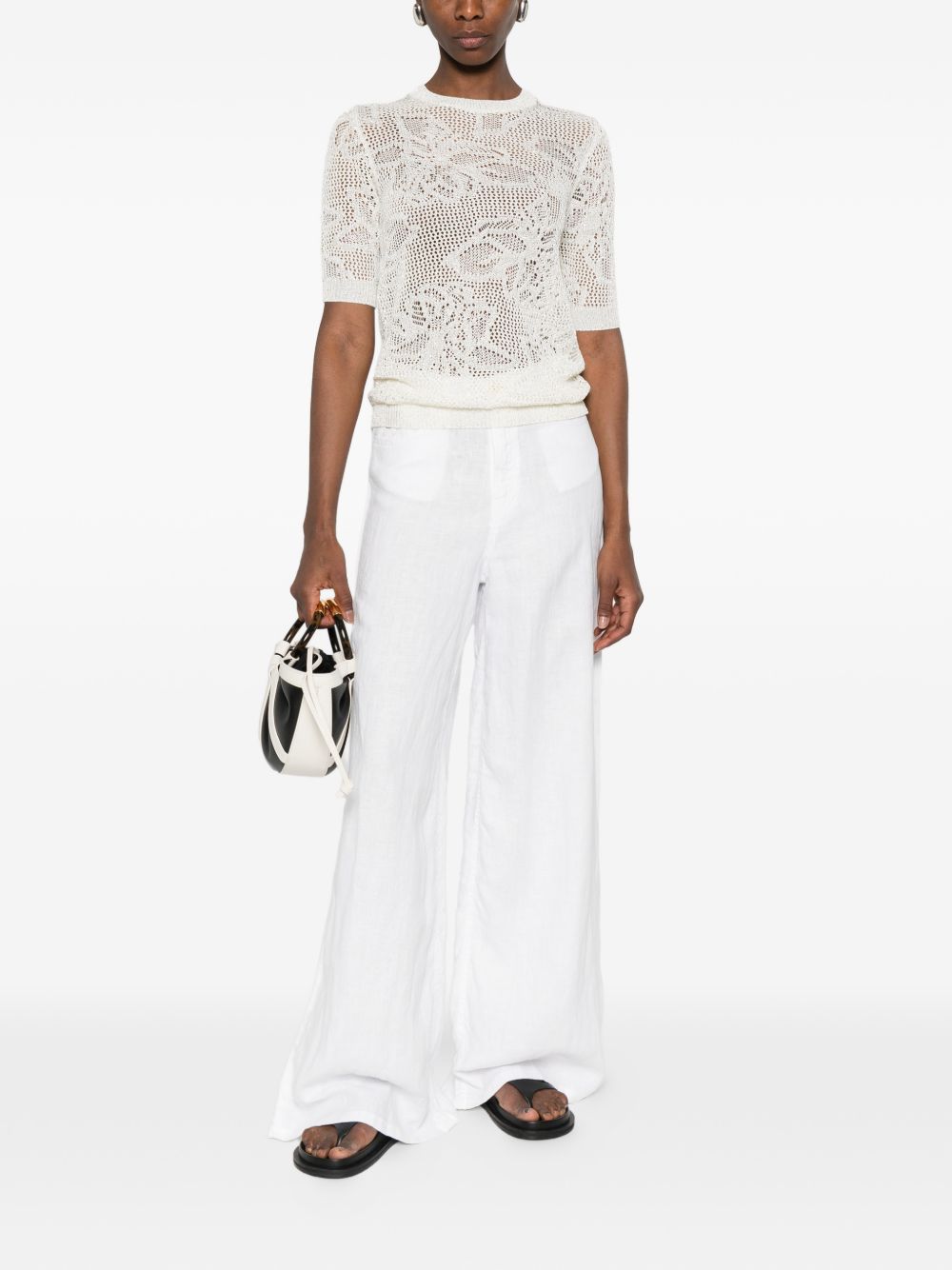 Fabiana Filippi Openwork crewneck t-shirt