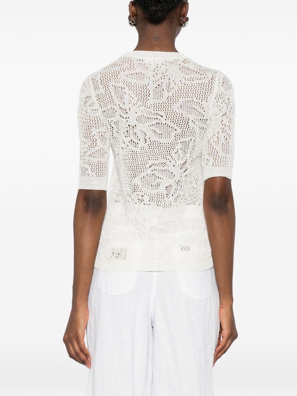 Fabiana Filippi Openwork crewneck t-shirt