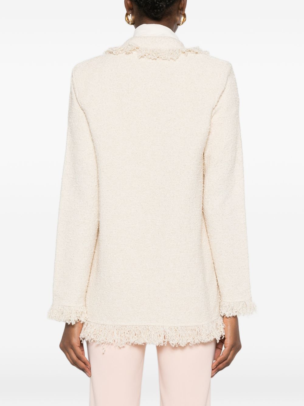 Elisabetta Franchi V-neck patch pockets Cotton double-breasted jacket