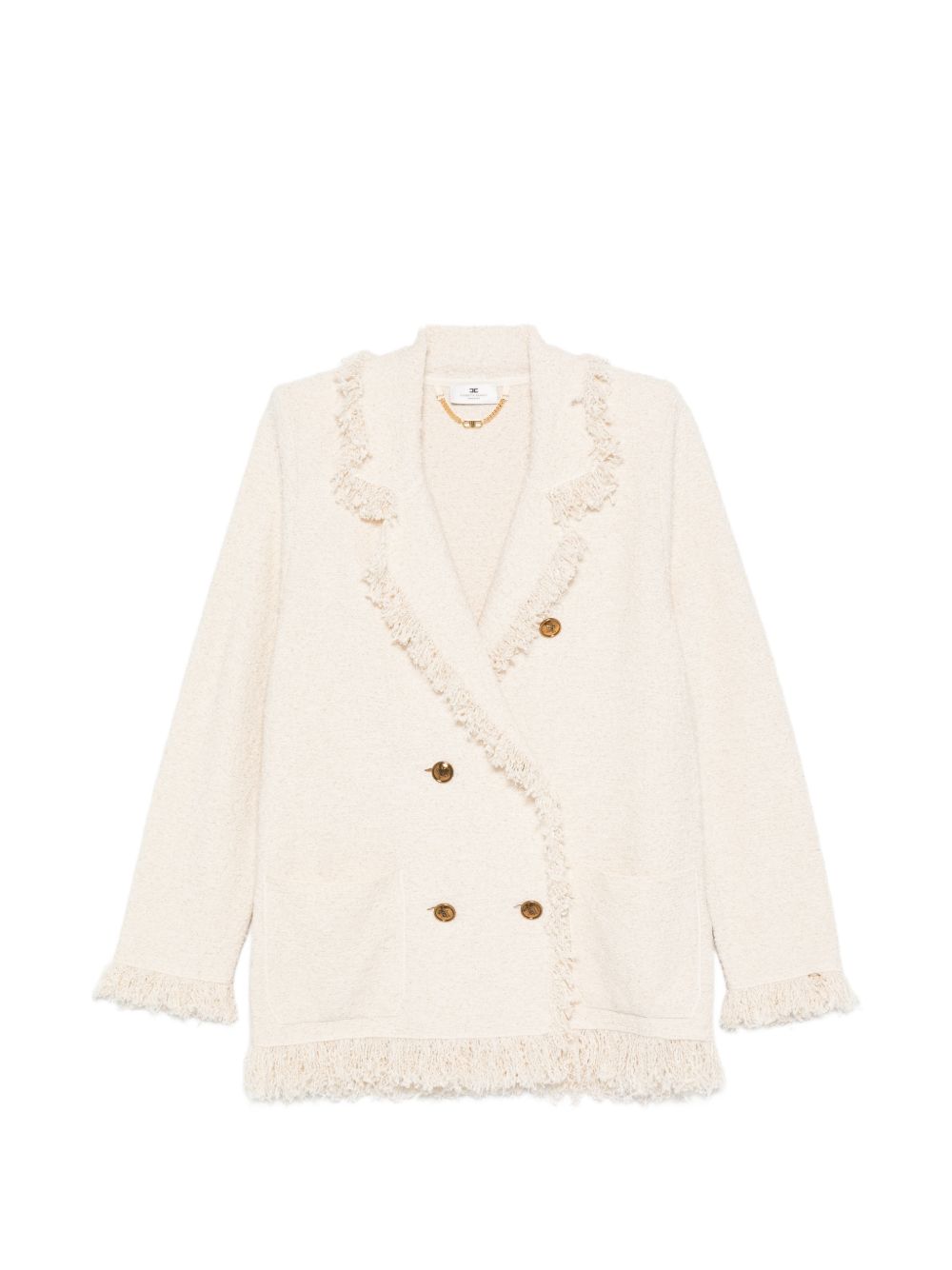 Elisabetta Franchi V-neck patch pockets Cotton double-breasted jacket
