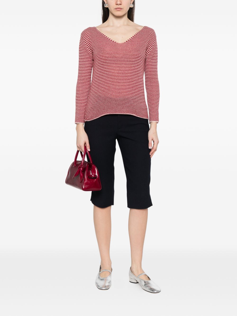 Beyou V-neck long sleeves Cashmere v-necked sweater