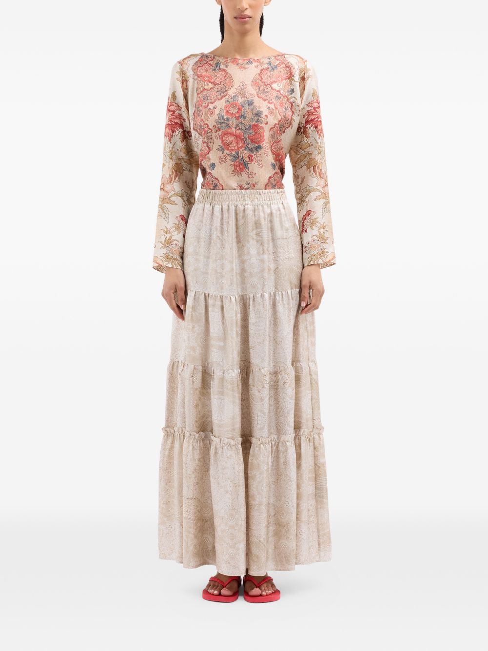 Pierre Louis Mascia Silk long skirt