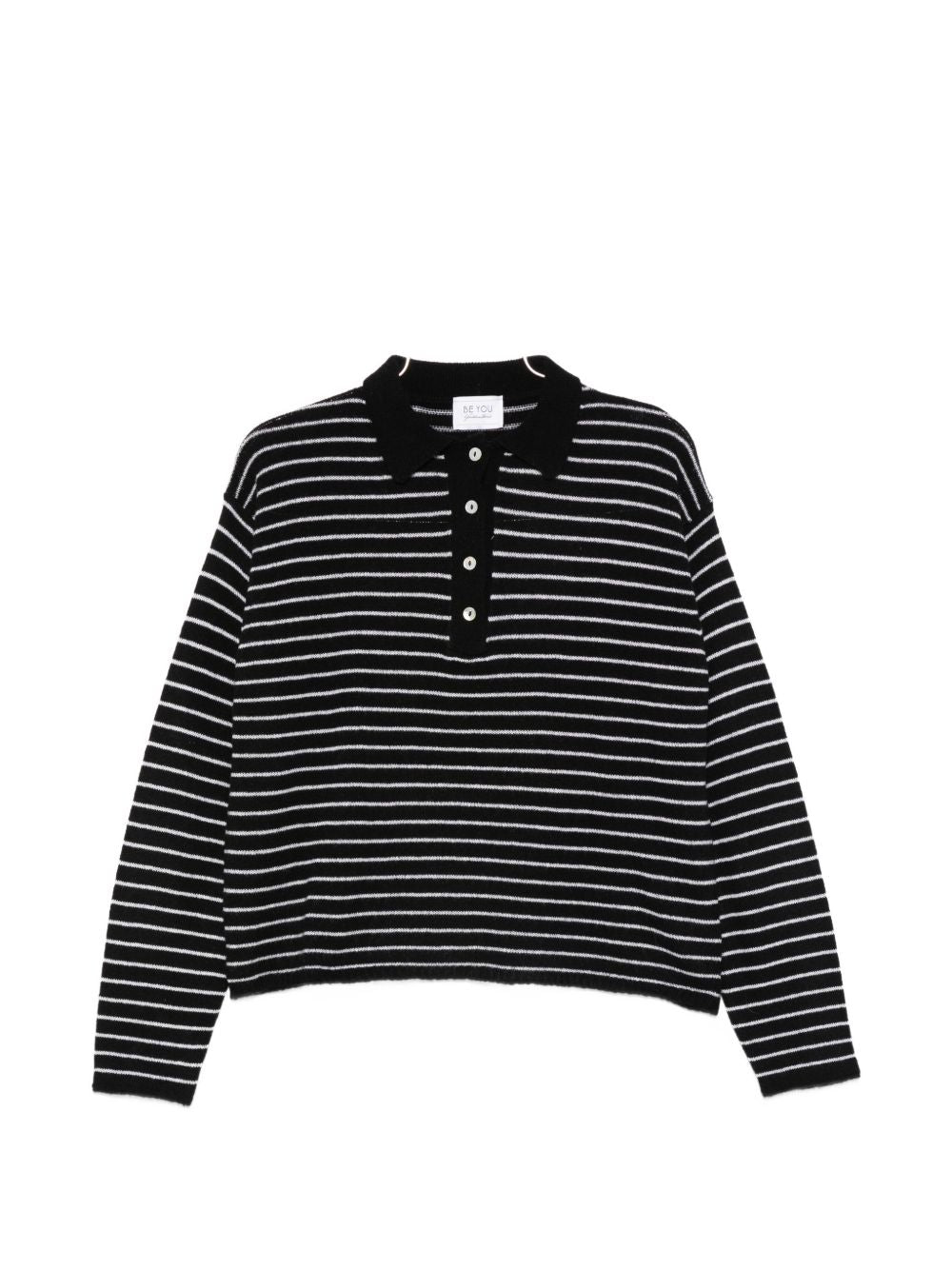 Beyou Cashmere striped polo shirt