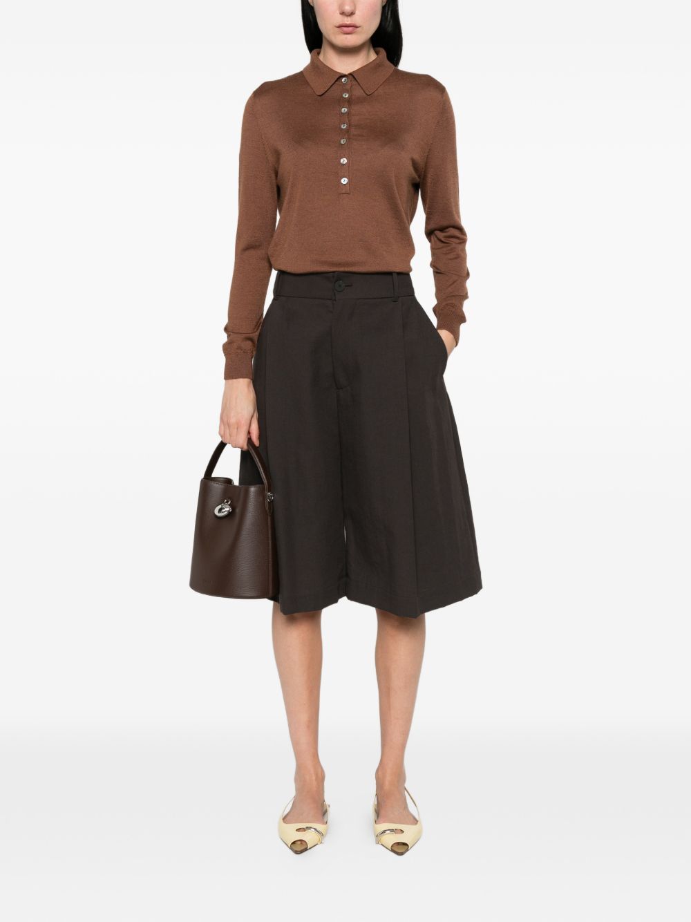 Beyou Cashmere and silk polo sweater