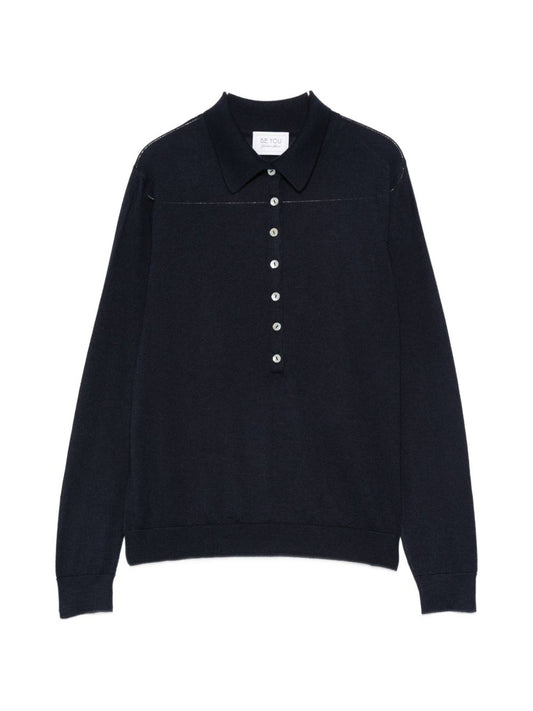 Beyou Cashmere and silk polo sweater