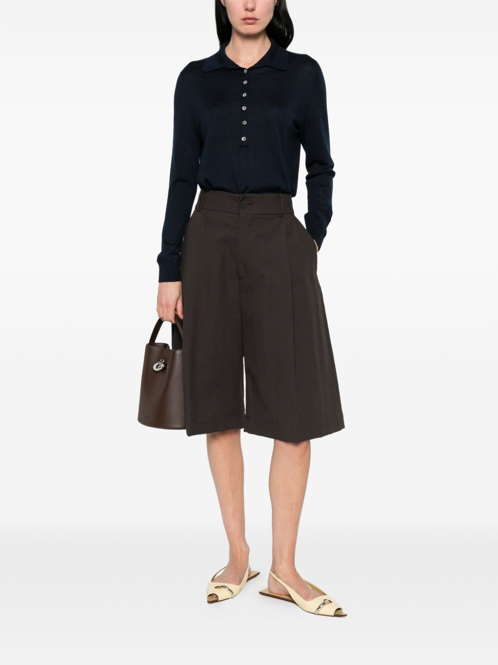 Beyou Cashmere and silk polo sweater