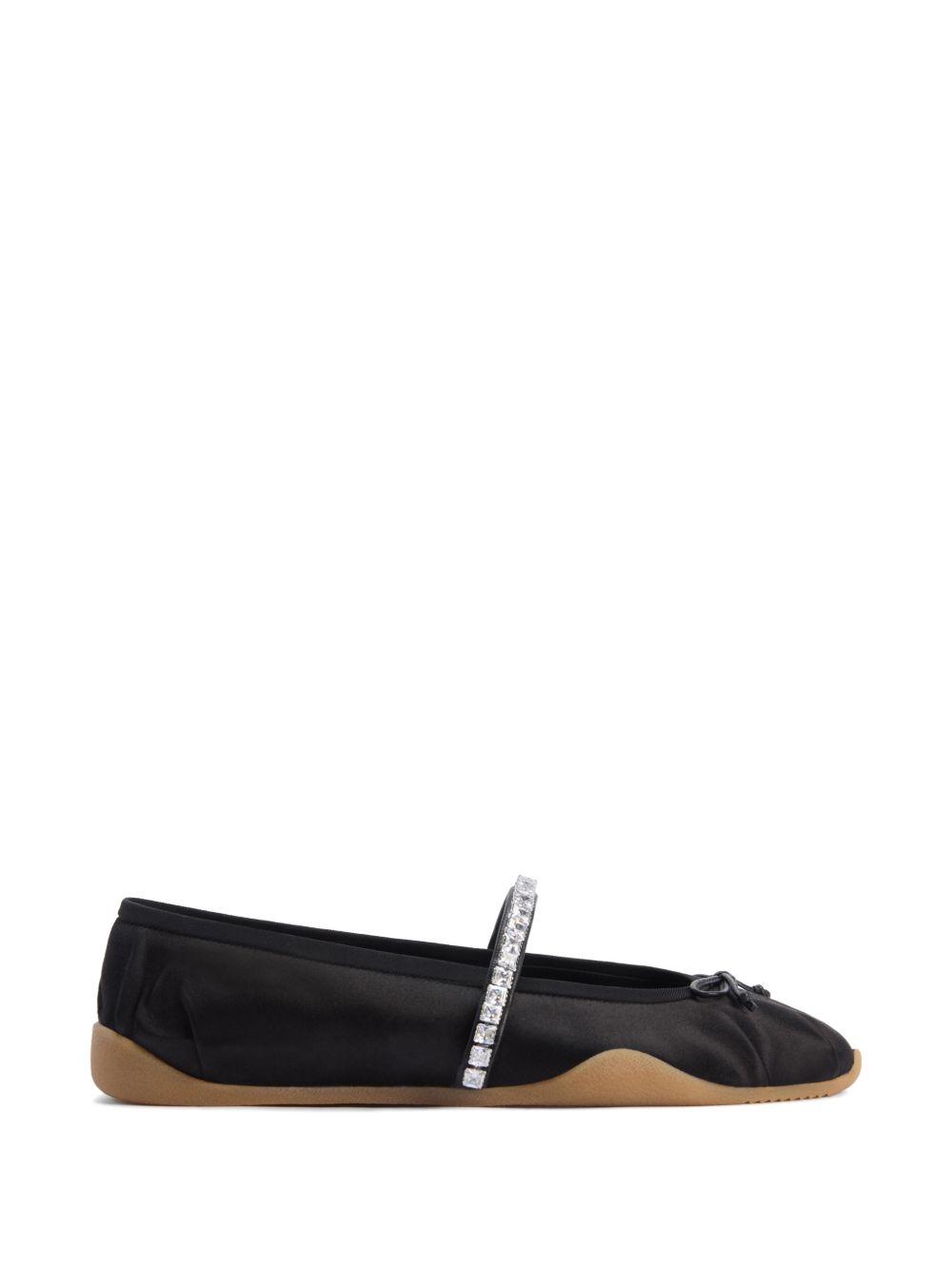 Giuseppe Zanotti Silk Satin Rhinestone Flat Shoes
