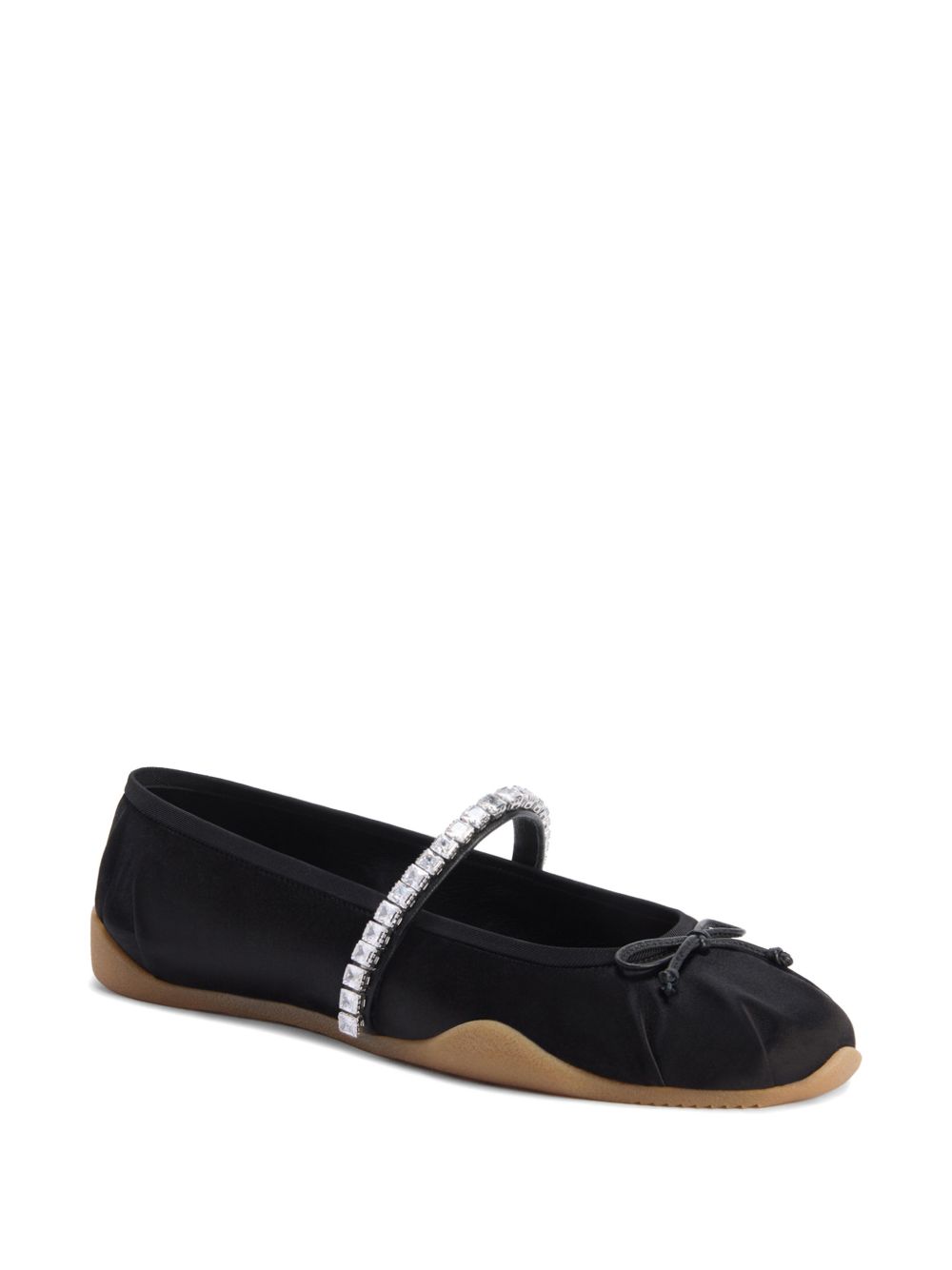 Giuseppe Zanotti Silk Satin Rhinestone Flat Shoes
