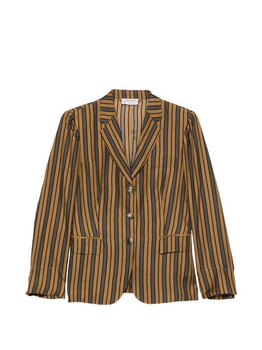 Alberto Biani Striped silk blazer jacket