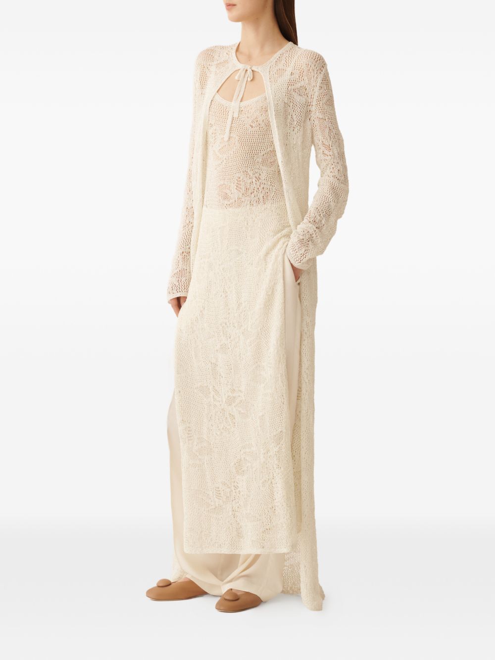 Fabiana Filippi Crochet long cardigan