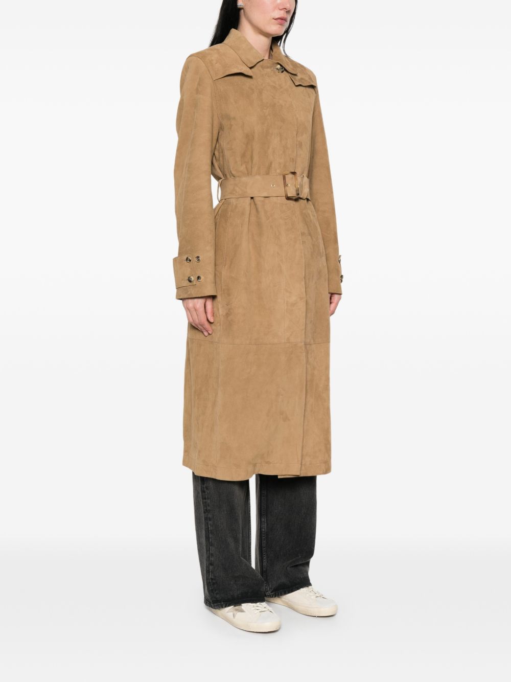 Golden Goose Suede leather trench coat