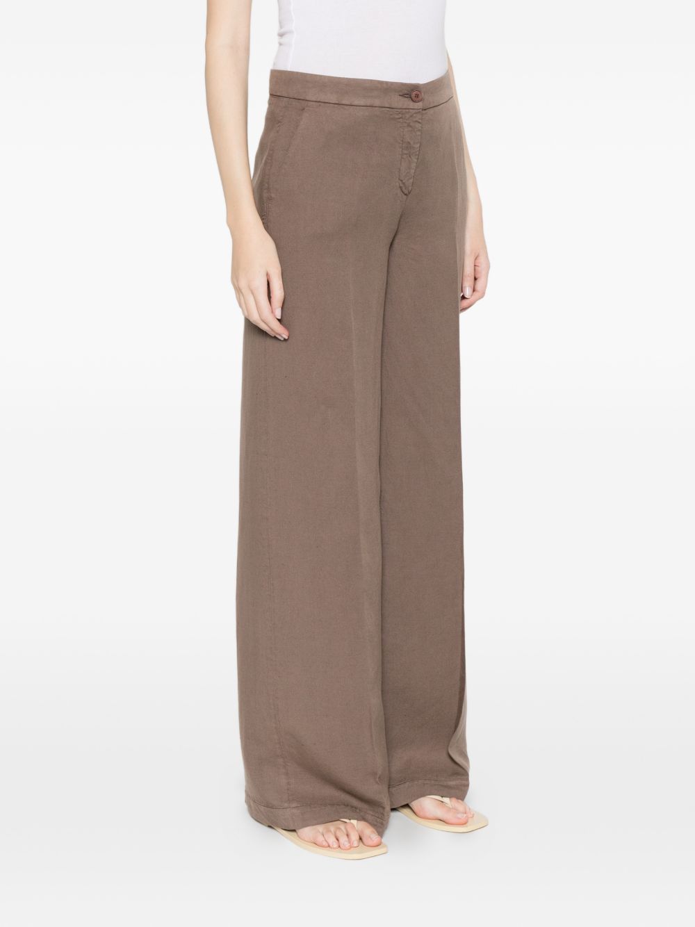 Via Masini 80 Linen wide-leg trousers