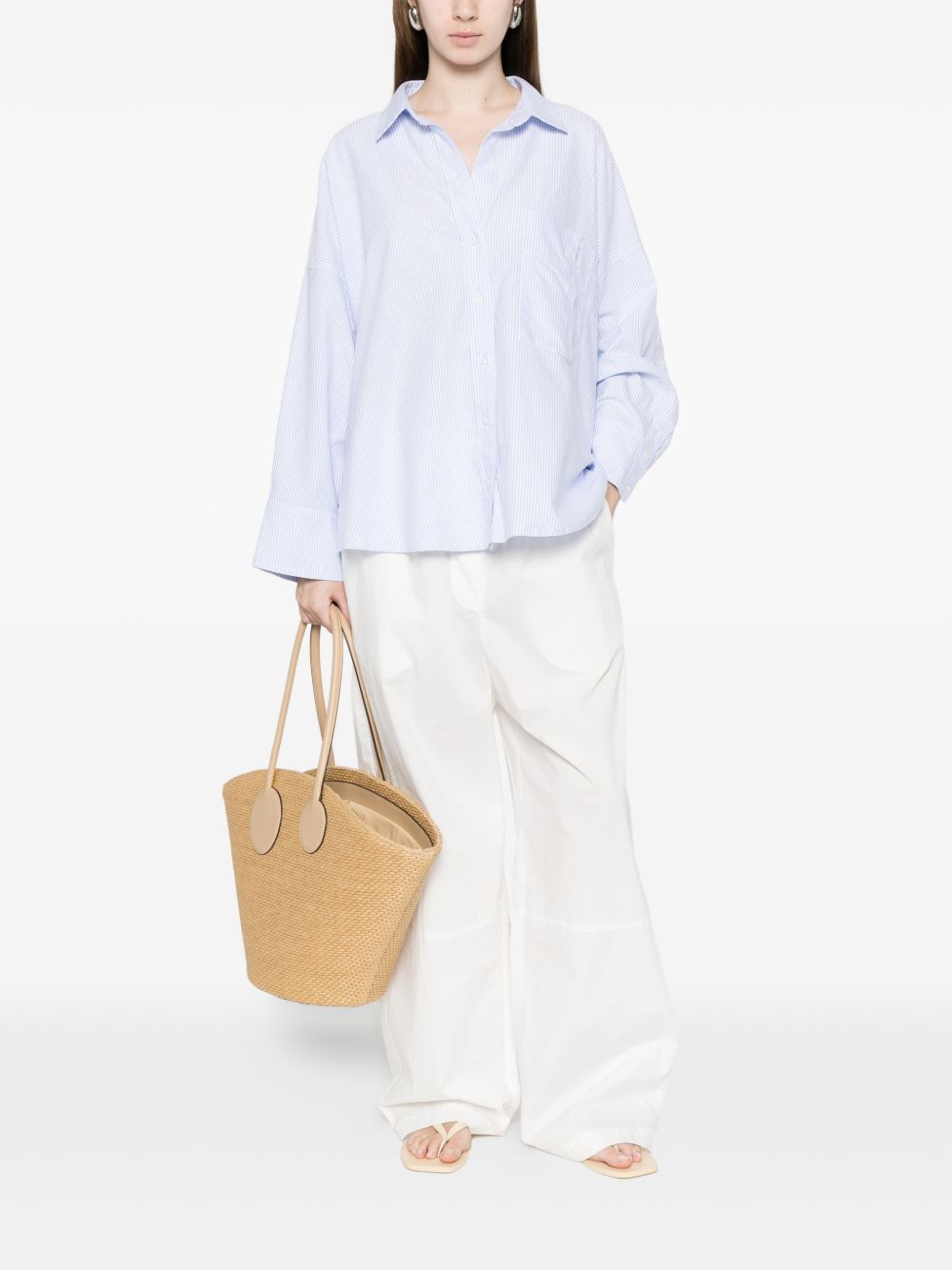 White Sand Striped cotton shirt