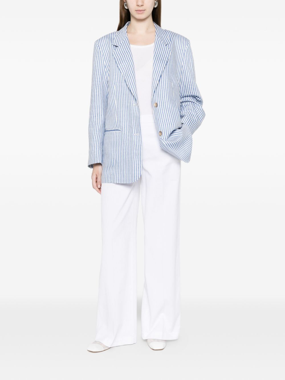 White Sand Linen blend single-breasted jacket
