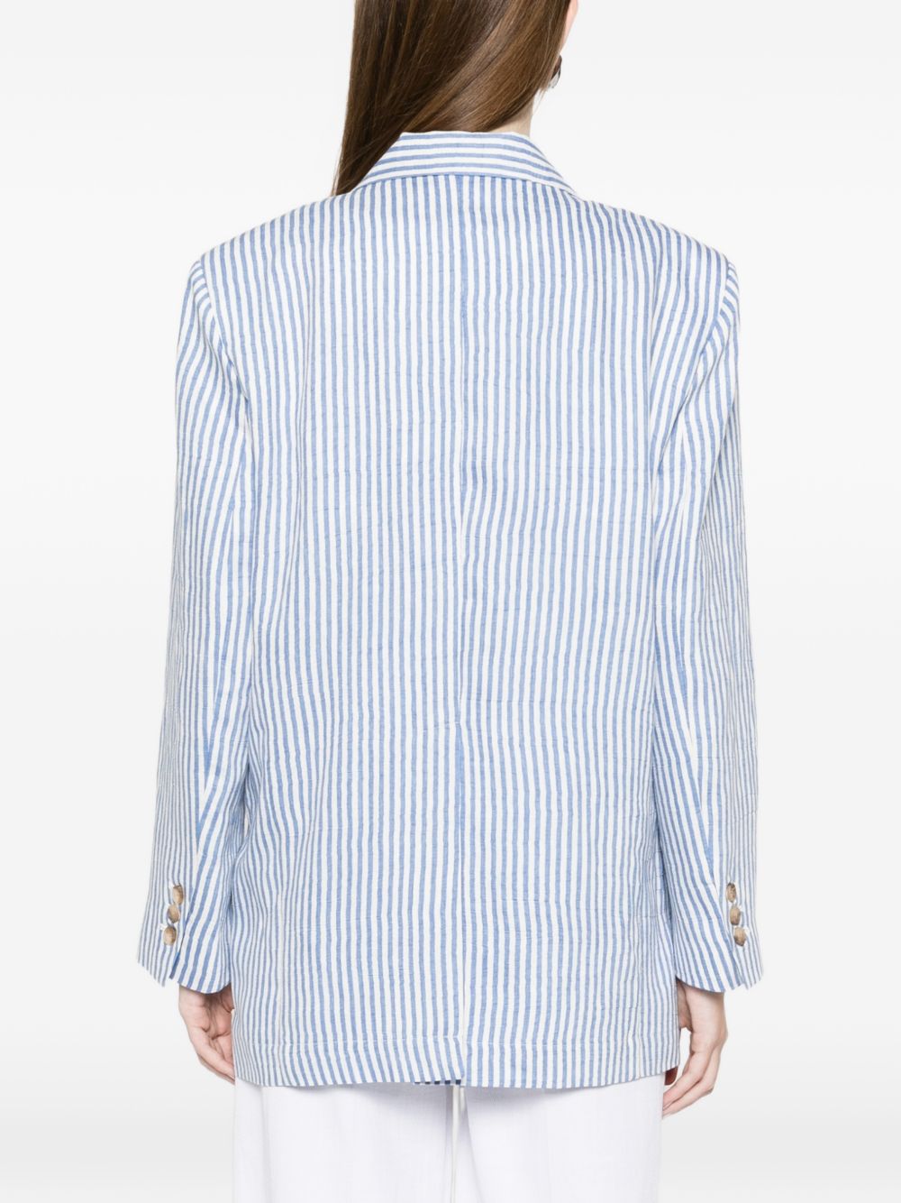 White Sand Linen blend single-breasted jacket